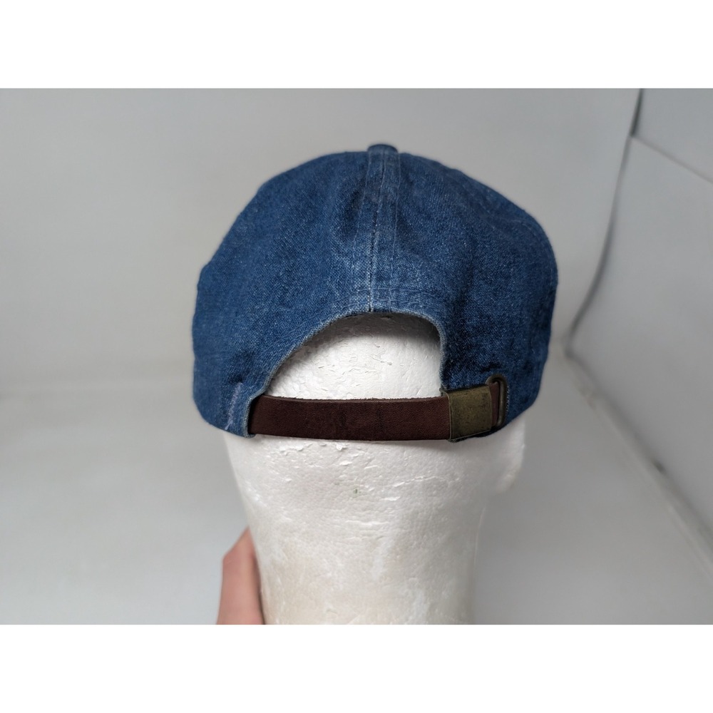 Pacific Trail Denim Suede Union Made In USA Baseball Cap Dad‎ Hat Leather Strap - Picture 2 of 9